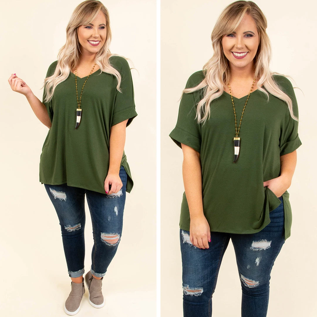 Comfy Travels Top, Army Green 7 Comfy Travels Top, Army Green - Image 5