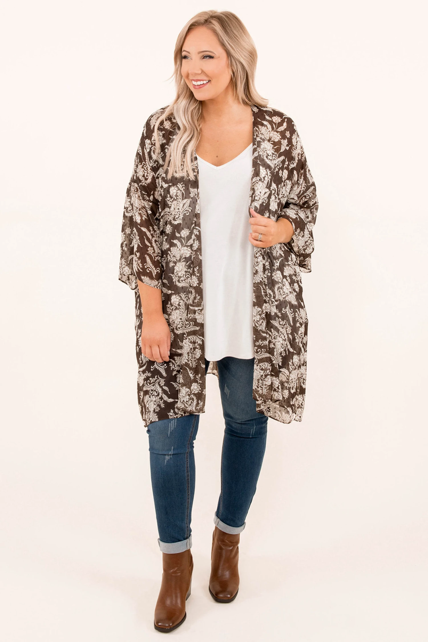 Shine A Light Cardigan, Dark Brown 5 Shine A Light Cardigan, Dark Brown - Image 3