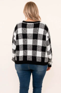 Short Days And Warm Cozy Nights Sweater, Ivory-Black -Chic Soul Store 10 20 17792