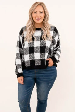 Short Days And Warm Cozy Nights Sweater, Ivory-Black