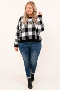 Short Days And Warm Cozy Nights Sweater, Ivory-Black -Chic Soul Store 10 20 17795