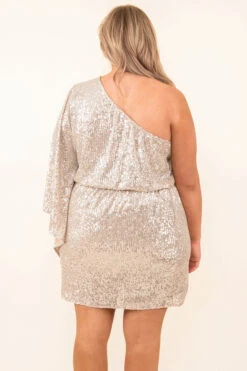 New Year's Eve Night Out Dress, Taupe -Chic Soul Store 10 20 17919