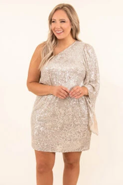 New Year's Eve Night Out Dress, Taupe