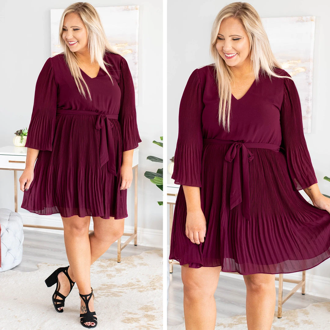 Spinning Around The Dance Floor Dress, Wine 7 Spinning Around The Dance Floor Dress, Wine - Image 5