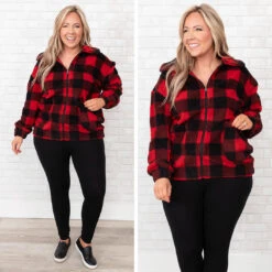 Promise Me This Jacket, Red Black -Chic Soul Store 10 19732456 dc37 44b4 874c 0c0a72aec564