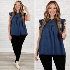 Perfect Imperfections Top, Dark Denim -Chic Soul Store 10 2f1d4b15 226f 4210 8292 405bc6781e38