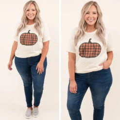 Plaid Pumpkin Tee, Natural -Chic Soul Store 10 37a8f6f9 95f1 431c b3b3 9c7622c81ae8