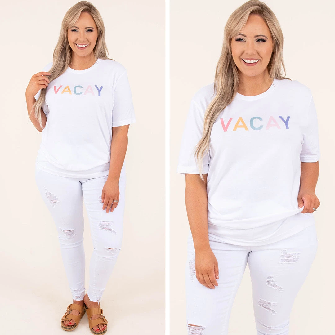 Summer Vacay Tee, White-Pink 8 Summer Vacay Tee, White-Pink - Image 6