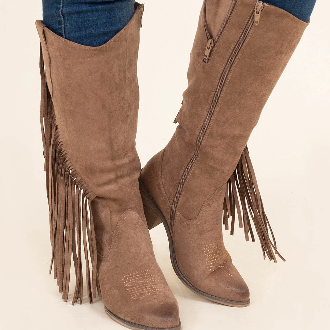 Finally Fringe Boots, Brown 8 Finally Fringe Boots, Brown - Image 6