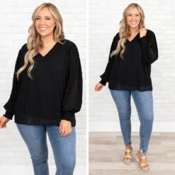 Unwritten Moments Blouse, Black -Chic Soul Store 10 cf823f11 e13b 4170 ba63 c446850559cd