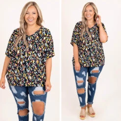 Petal Confetti Top ,Black/Green/Pink 13 Petal Confetti Top ,Black/Green/Pink -Chic Soul Store 10 f645e3d7 b78a 4efa a96d 274fa9fcd77a