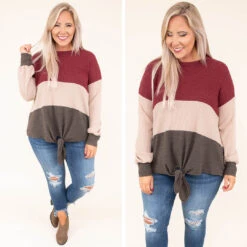 By The Book Sweater, Burgundy-Mocha -Chic Soul Store 11.26 10