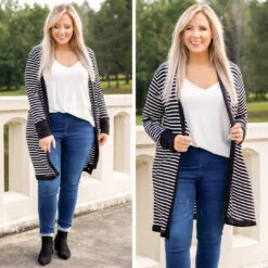 At Least For Now Cardigan, Black-Ivory -Chic Soul Store 11 32d42461 865d 4d78 a78b b7cddc2796e4