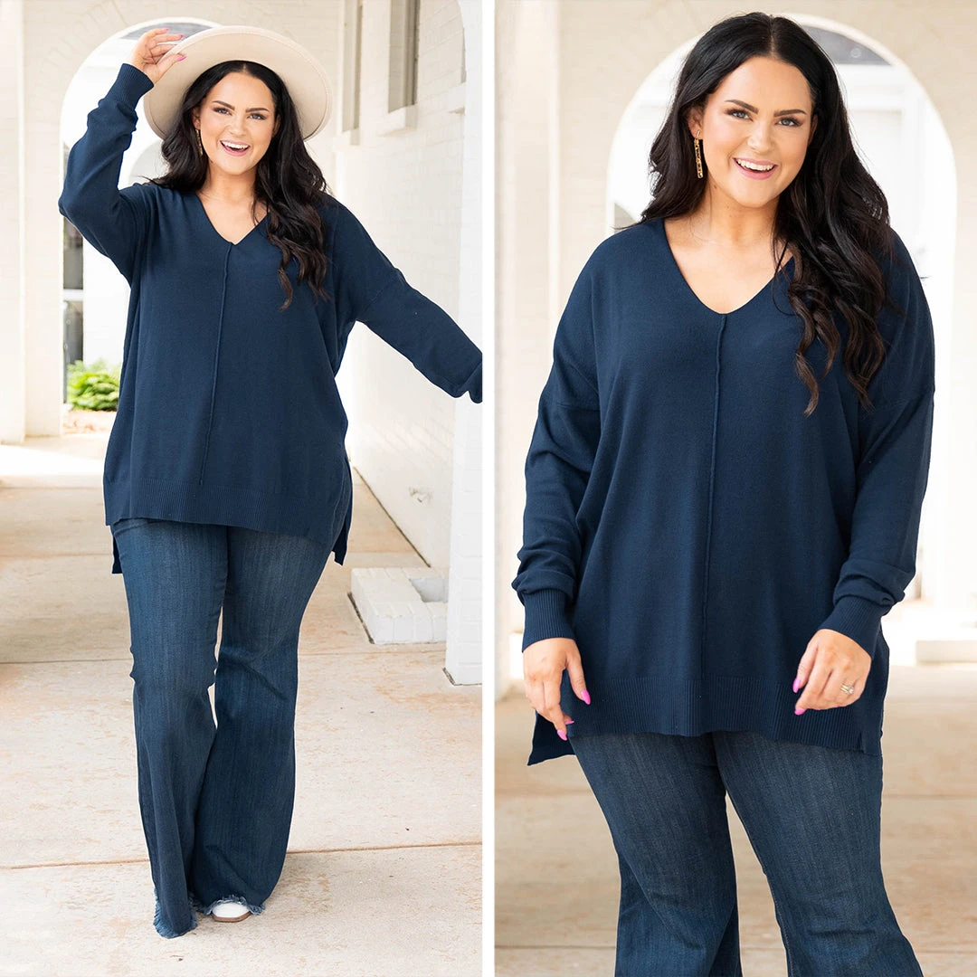 Miss Who I Was Sweater, Light Navy 8 Miss Who I Was Sweater, Light Navy - Image 6