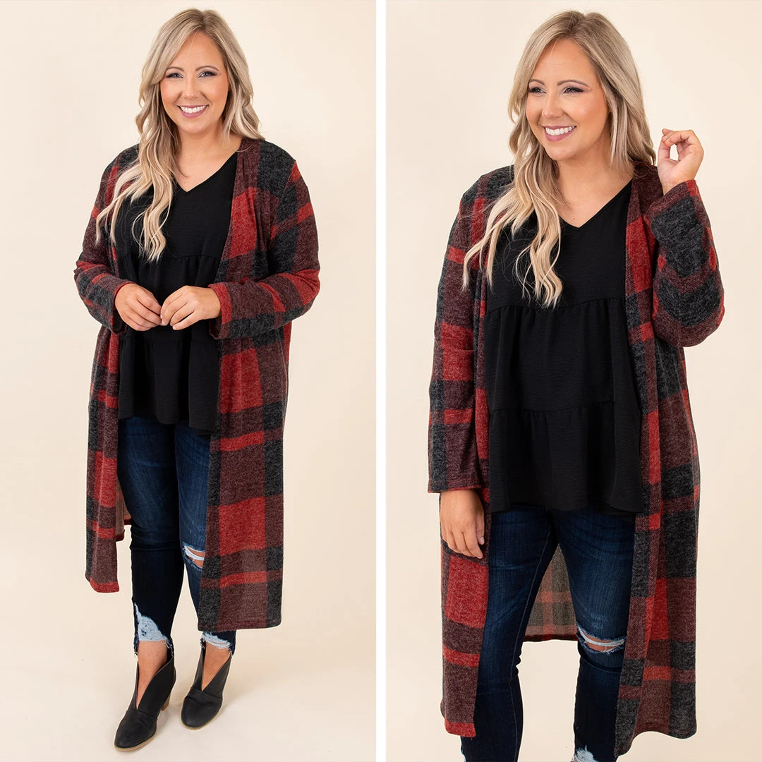 Something To Cherish Cardigan, Red-Black 8 Something To Cherish Cardigan, Red-Black - Image 6