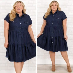 Heart In Your Hands Dress, Dark Denim