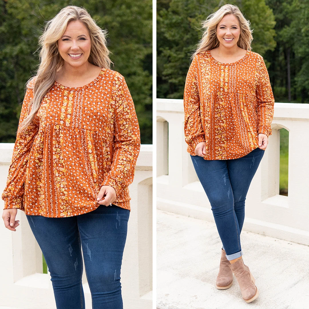 Prairie Floral Top, Rust 8 Prairie Floral Top, Rust - Image 6