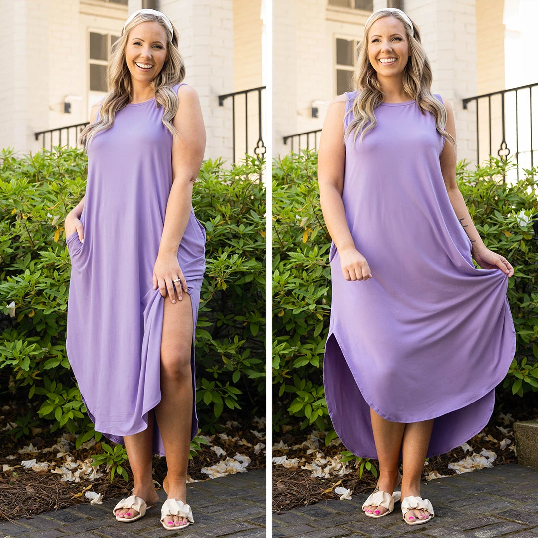 Simple Truths Midi Dress, Lavender 8 Simple Truths Midi Dress, Lavender - Image 6