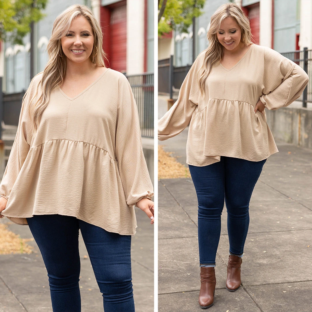 This Is Real, This Is Me Top, Taupe 8 This Is Real, This Is Me Top, Taupe - Image 6