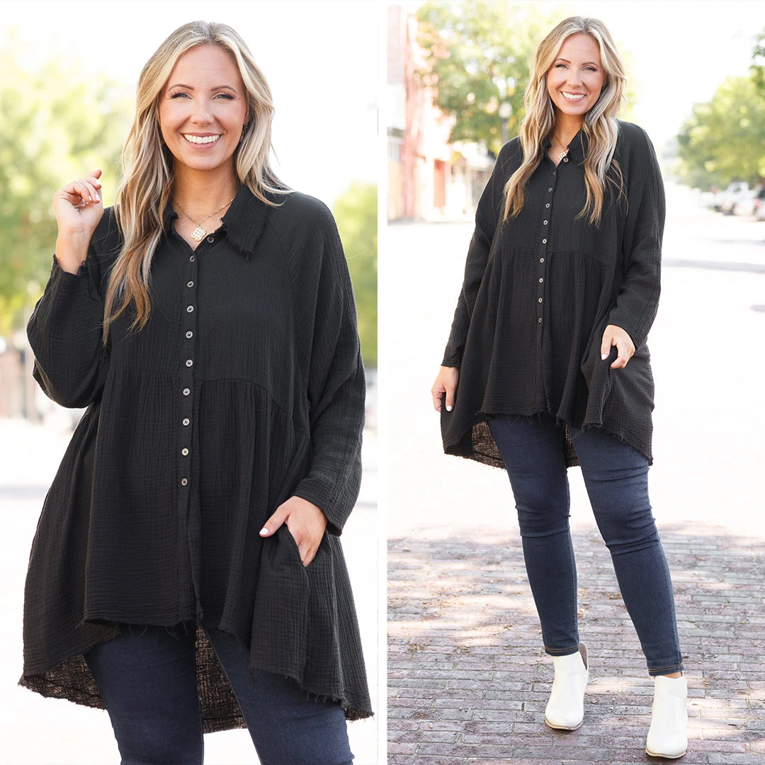 Stuck In Her Daydream Top, Black 8 Stuck In Her Daydream Top, Black - Image 6