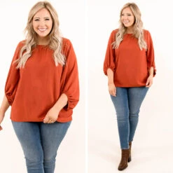 Not My Type Blouse, Rust -Chic Soul Store 12 cc9b365f 2256 4c5d 80b4 3d3f47277c55