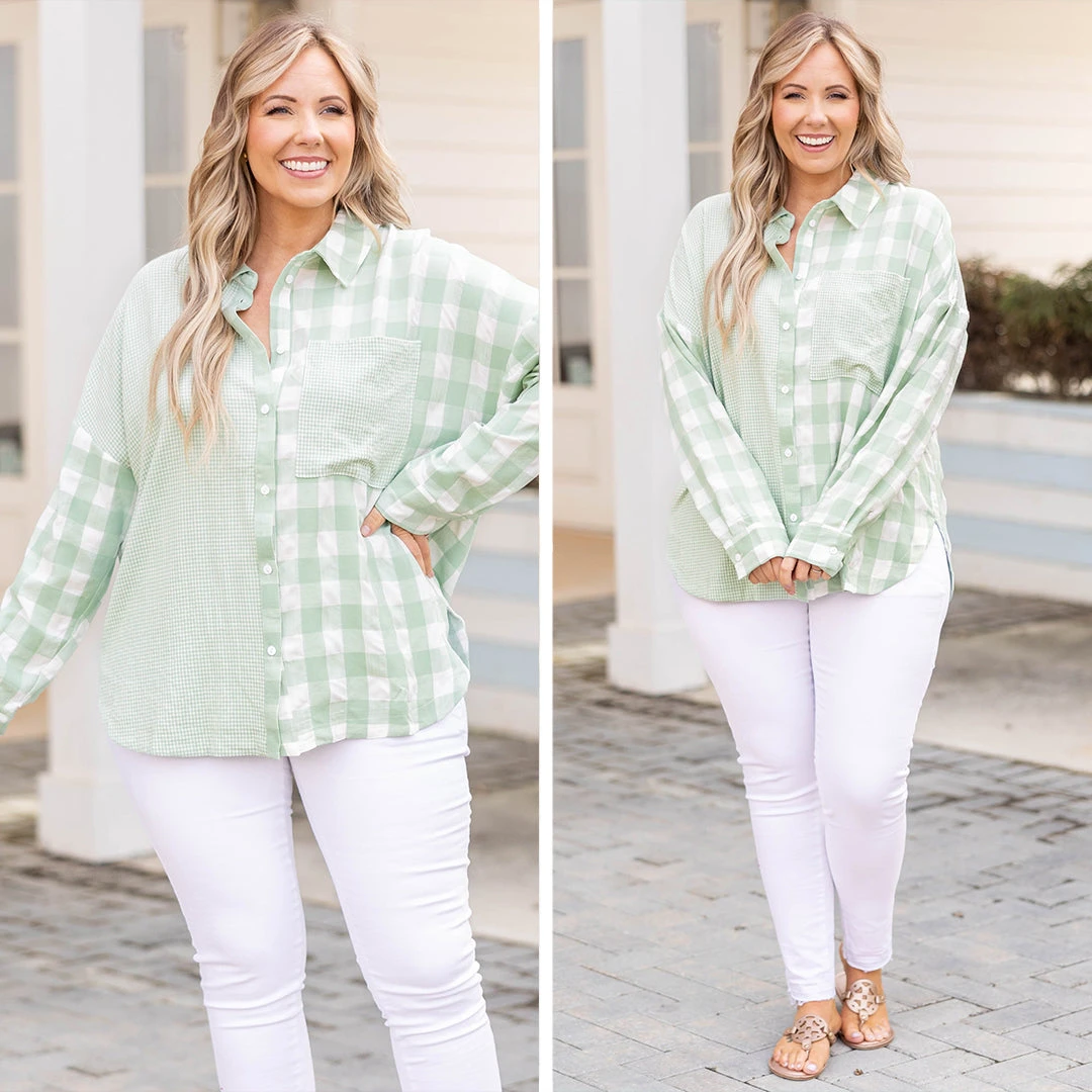 Spring Garden Top, Sage 8 Spring Garden Top, Sage - Image 6