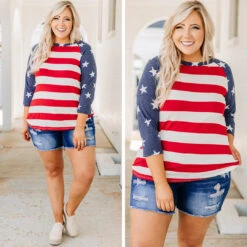 Waving Flag Top, Red -Chic Soul Store 13 0d0653a4 f2c1 4b20 8bb8 ff90e8c93765