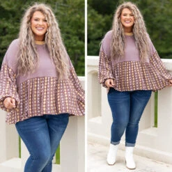 Pure Wonder Top, Deep Mauve/Sepia/Butterscotch -Chic Soul Store 13 3f90a795 6ebf 46b3 b650 f97a14527cea