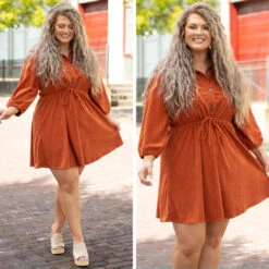 Slow Pace Dress, Rust -Chic Soul Store 13 7453e259 7f56 4278 b336 a040326b0959