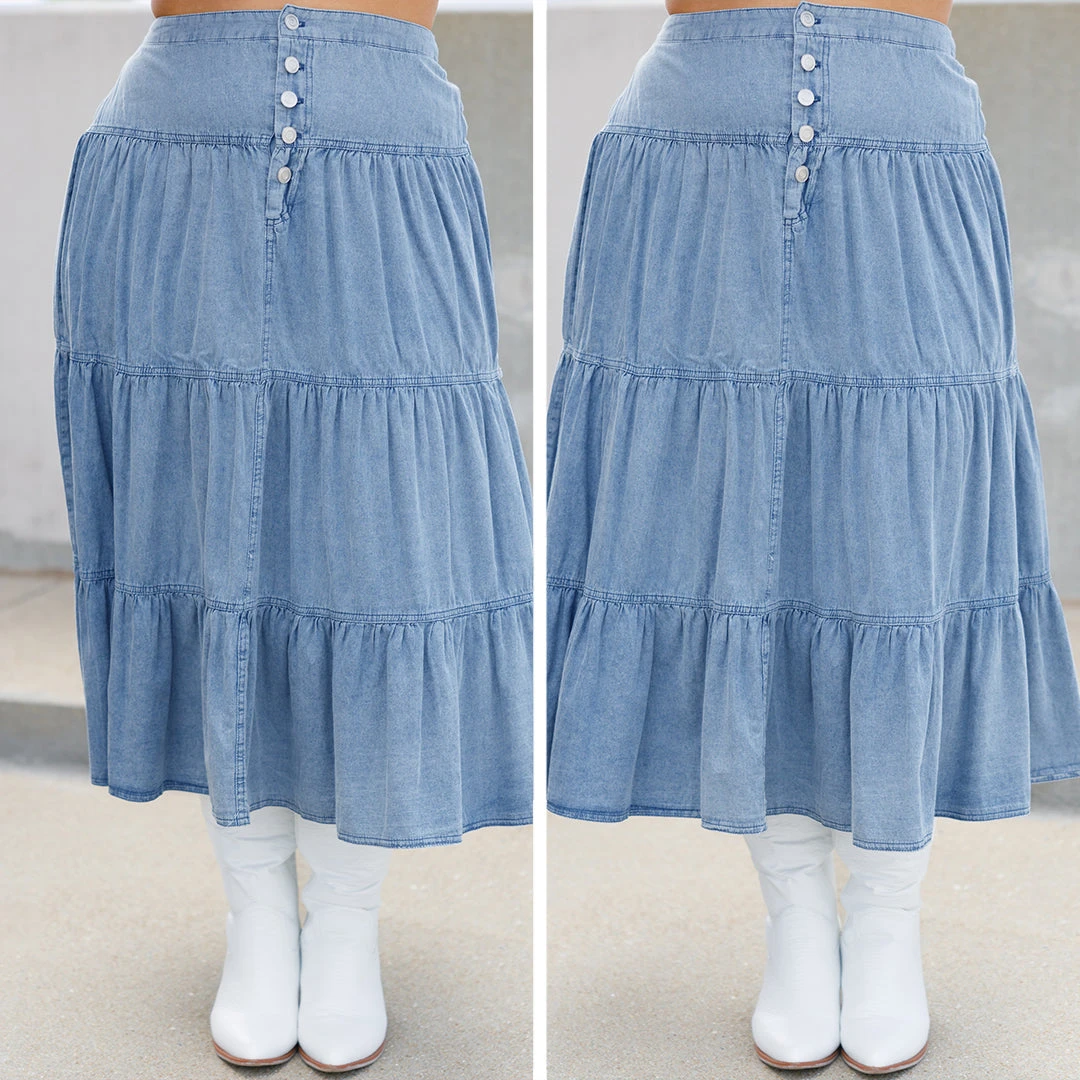 Living On My Mind Skirt, Blue 8 Living On My Mind Skirt, Blue - Image 6