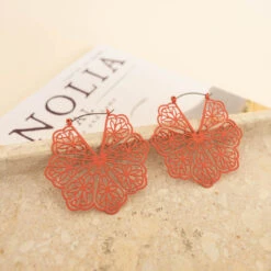 Cascading Movements Earrings, Coral -Chic Soul Store 14 28586e81 bdbe 411e 88f2 9cfa8ec77c61