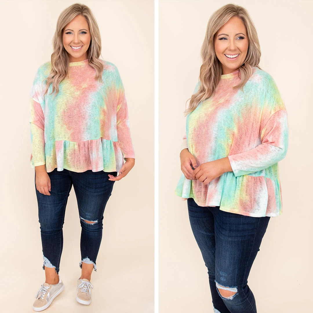 Emerald Neon Sunsets Top, Mint-Peach 8 Emerald Neon Sunsets Top, Mint-Peach - Image 6