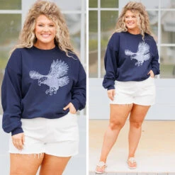 Soaring High Sweatshirt, Navy -Chic Soul Store 14 9a125329 712a 47e2 8f00 55396be89a4f