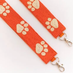 Keep Your Paws On The Ball Beaded Purse Strap, White Orange -Chic Soul Store 14 a04c2db4 8fa8 4e2d 8dcc 72bcbfd44275