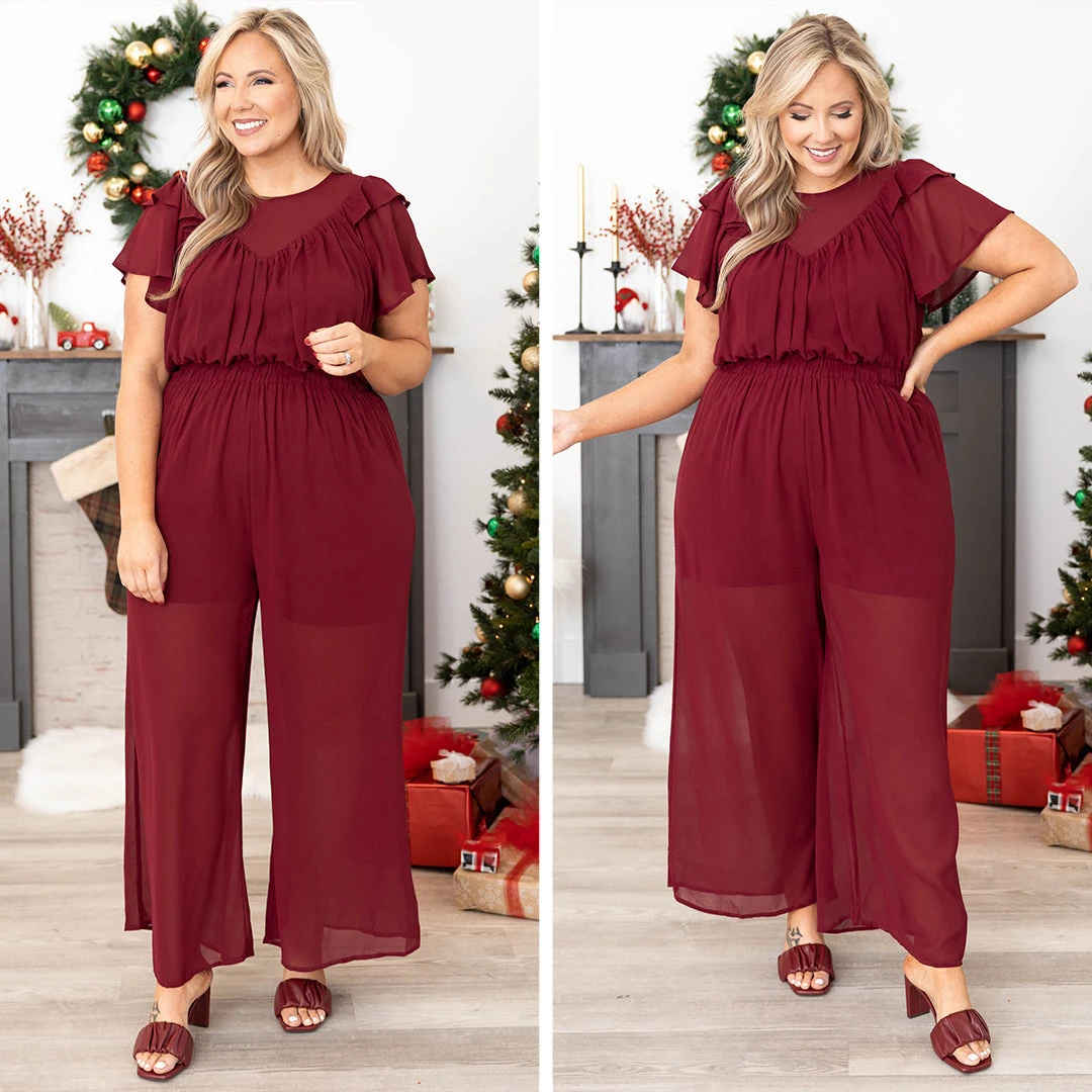 No Ordinary Day Jumpsuit, Wine 8 No Ordinary Day Jumpsuit, Wine - Image 6