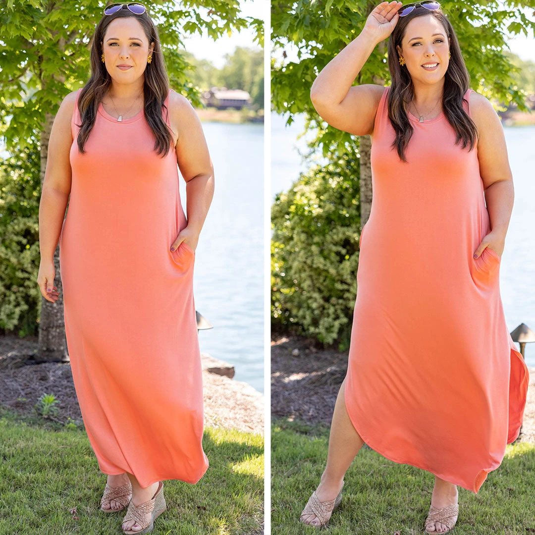 But First Wine Maxi Dress, Deep Coral 9 But First Wine Maxi Dress, Deep Coral - Image 7