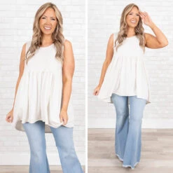 Summer Soiree Tank, Bone -Chic Soul Store 15 47db17d6 40a5 4daf 807f b1e9970ca78a