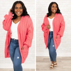 More Than Me Cardigan, Coral -Chic Soul Store 15 768b2d78 65a1 4b9f a8e6 f525823a4c48