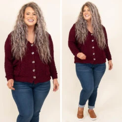 State Of Dreaming Cardigan, Dark Burgundy -Chic Soul Store 16 3402be63 e1f5 4d61 b513 9a653a053432