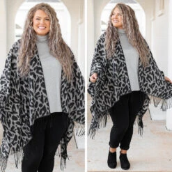 Took Me By Surprise Poncho, Gray -Chic Soul Store 16 5bb4bc60 abdf 4a9a 8479 e9aca796fd39