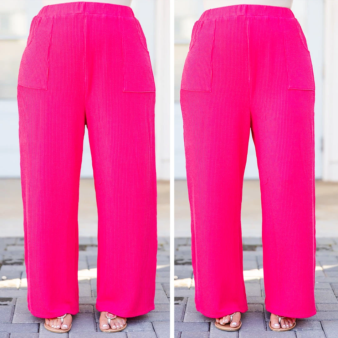 You Know Knit Pants, Hot Pink 8 You Know Knit Pants, Hot Pink - Image 6