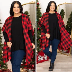 The Strength I Can Give Poncho, Red -Chic Soul Store 16 c4625dd0 f804 431b 86a4 d3692face36d