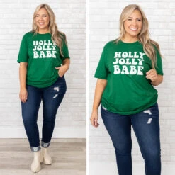 Holly Jolly Babe Tee, Evergreen -Chic Soul Store 16 f916e1d5 3b77 43a0 93ed 562d70a5ce8d
