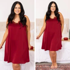 Let Yourself Be Loved Silky Night Slip, Wine -Chic Soul Store 17 361bedf7 cfd2 4476 8d95 8c90cf274dbc