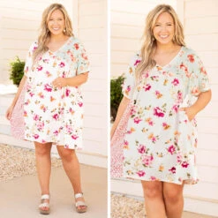 Upscale Tea Party Dress, Ivory Multi -Chic Soul Store 17 43256fd7 f1cc 47a2 99d8 d64449079ddf