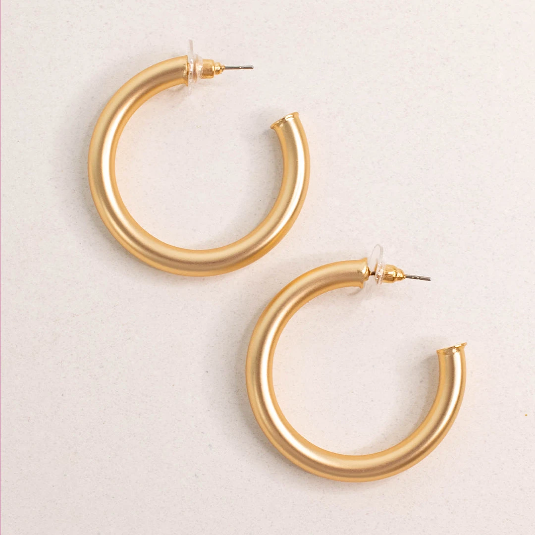 Bold Is Better Earrings, Matte Gold 5 Bold Is Better Earrings, Matte Gold - Image 3