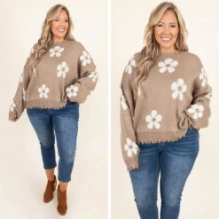 Please Bring Flowers Sweater, Taupe -Chic Soul Store 18 8153fb37 6583 4758 9134 1dd0eddf40e9