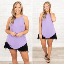Simply Elegant Tank, Lavender -Chic Soul Store 18 a62e0387 1f8e 4f49 986d 7cb984e04453