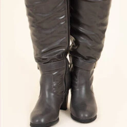 Set It Off Wide Calf Boots, Charcoal -Chic Soul Store 19 6d59285d 63ee 49c5 8c48 3e980a3432f6