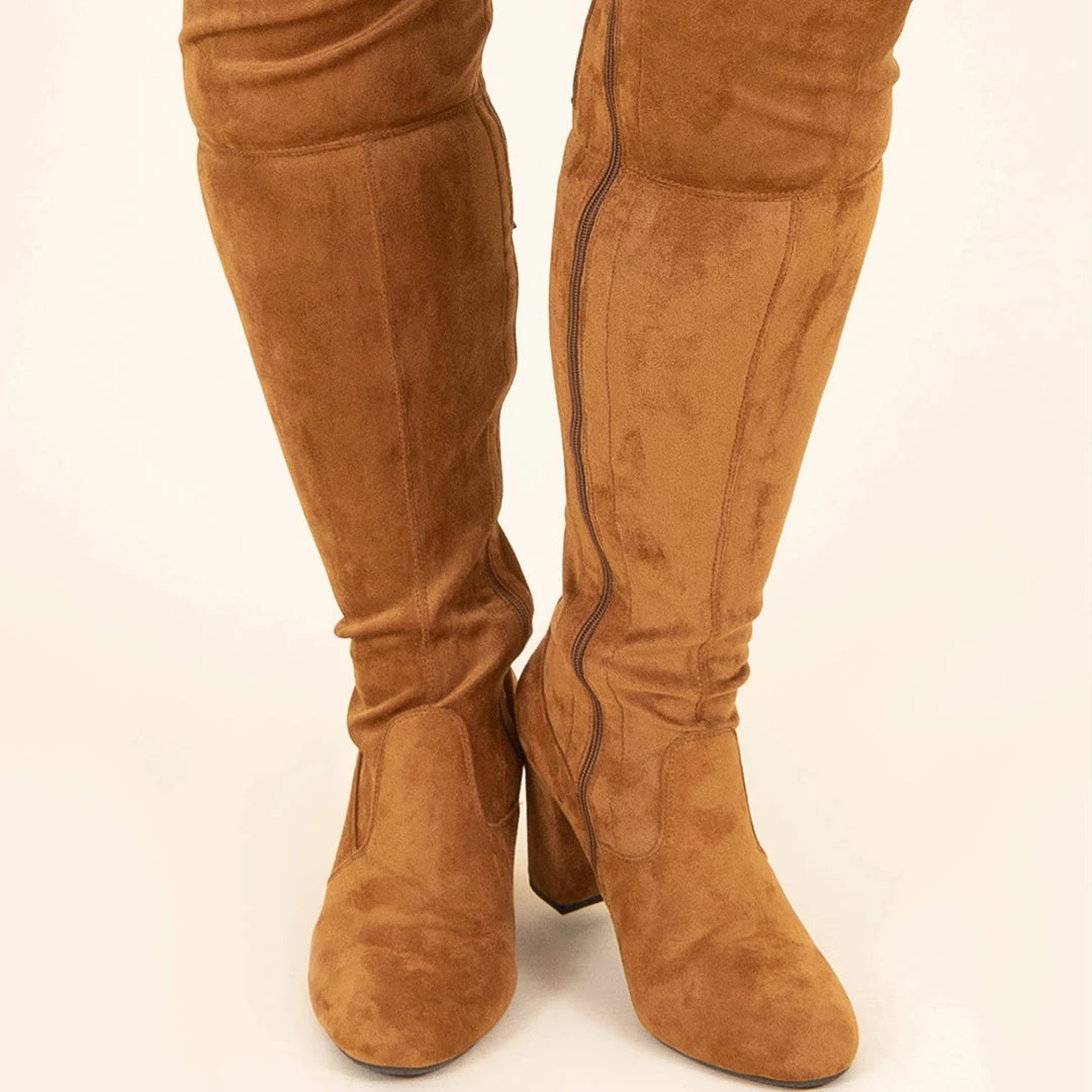 Slaying Suede Boots, New Tan 8 Slaying Suede Boots, New Tan - Image 6
